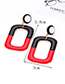 Fashion Red Square Shape Decorated Color-matching Earrings