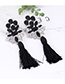 Fashion Yellow Hollow Out Design Tassel Earrings