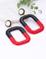 Fashion White Square Shape Decorated Color-matching Earrings