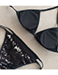 Sexy Black Paillette Decorated Swimwear(2pcs)