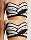 Sexy Multi-color Stripe Pattern Decorated Off-the-shoulder Swimwear(2pcs)