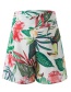 Fashion Green Flower Pattern Decorated Skirt
