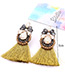 Fashion Yellow Waterdrop Shape Decorated Tassel Earrings