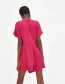 Fashion Plum Red Pure Color Decorated V Neckline Jumpsuit