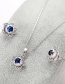 Fashion Blue Flower Shape Decorated Jewelry Sets