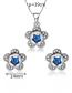 Fashion Blue Flower Shape Decorated Jewelry Sets
