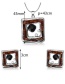 Fashion Silver Color Square Shape Decorated Jewelry Sets