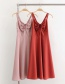 Fashion Pink Pure Color Decorated Suspender Dress