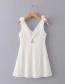 Fashion White Backless Design Pure Color Dress