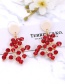 Fashion Red Full Diamond Decorated Earrings