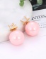 Fashion Pink Pure Color Decorated Earrings
