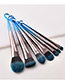 Fashion Blue+black Hook Shape Decorated Makeup Brush (7 Pcs )