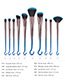 Fashion Blue+black Sector Shape Decorated Makeup Brush (10 Pcs )