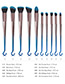 Fashion Blue+black Round Shape Decorated Makeup Brush (10 Pcs)