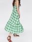 Fashion Green Grid Pattern Decorated Dress