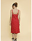 Vintage Red Flower Pattern Decorated Dress