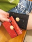 Fashion Red Square Shape Decorated Wallet