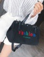 Fashion Khaki Letter Pattern Decorated Handbag