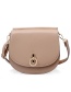 Fashion Brown Buckle Decorated Shoulder Bag