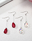 Fashion Red Water Drop Shape Decorated Earrings