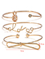 Fashion Gold Color Pineapple&bowknot Shape Decorated Bracelet (3 Pcs )