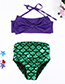 Fashion Green Mermaid Shape Decorated Swimwear For Baby