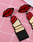 Fashion Black Lipstick Shape Decorated Earrings