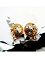 Fashion Gold Color Leopard Shape Decorated Earrings
