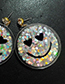 Fashion Gold Color Smile Shape Decorated Earrings