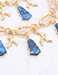 Fashion Blue Geometry Shape Decorated Necklace