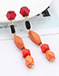 Fashion Red Color Matching Decorated Earrings