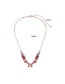 Fashion Plum Red Water Drop Shape Decorated Necklace