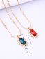 Fashion Blue Pure Color Decorated Necklace