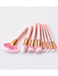 Fashion Pink Sector Shape Decorated Makeup Brush (8 Pcs)