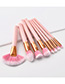 Fashion Pink Sector Shape Decorated Makeup Brush (8 Pcs)