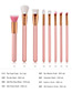 Fashion Pink Color Matching Decorated Makeup Brush (8 Psc )
