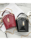 Fashion Brown Lock Shape Decorated Shoulder Bag