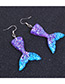 Fashion Light Blue+pink Mermaid Shape Decorated Earrings