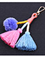 Fashion Multi-color Tassel Decorated Pom Earrings