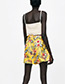 Fashion Yellow Flower Pattern Decorated Shorts