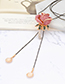 Fashion Plum Red Flower Shape Decorated Necklace