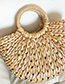 Fashion Beige Pure Color Decorated Handbag