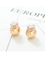 Fashion Blue+gold Color Pearl Decorated Earrings