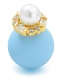 Fashion Sapphire Blue+white Pearl Decorated Earrings
