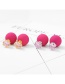 Fashion Pink+silver Color Diamond Decorated Earrings