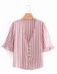 Fashion Pink Stripe Pattern Decorated Shirt