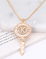 fashion Gold Color Key Shape Decorated Letter K Necklace