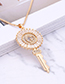fashion Gold Color Key Shape Decorated Letter N Necklace