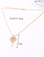 fashion Gold Color Key Shape Decorated Letter N Necklace