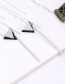 Fashion Silver Color Triangle Shape Design Long Earrings